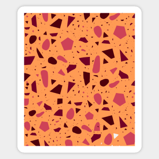 Seamless  Orange and Pink Terrazzo Pattern Sticker